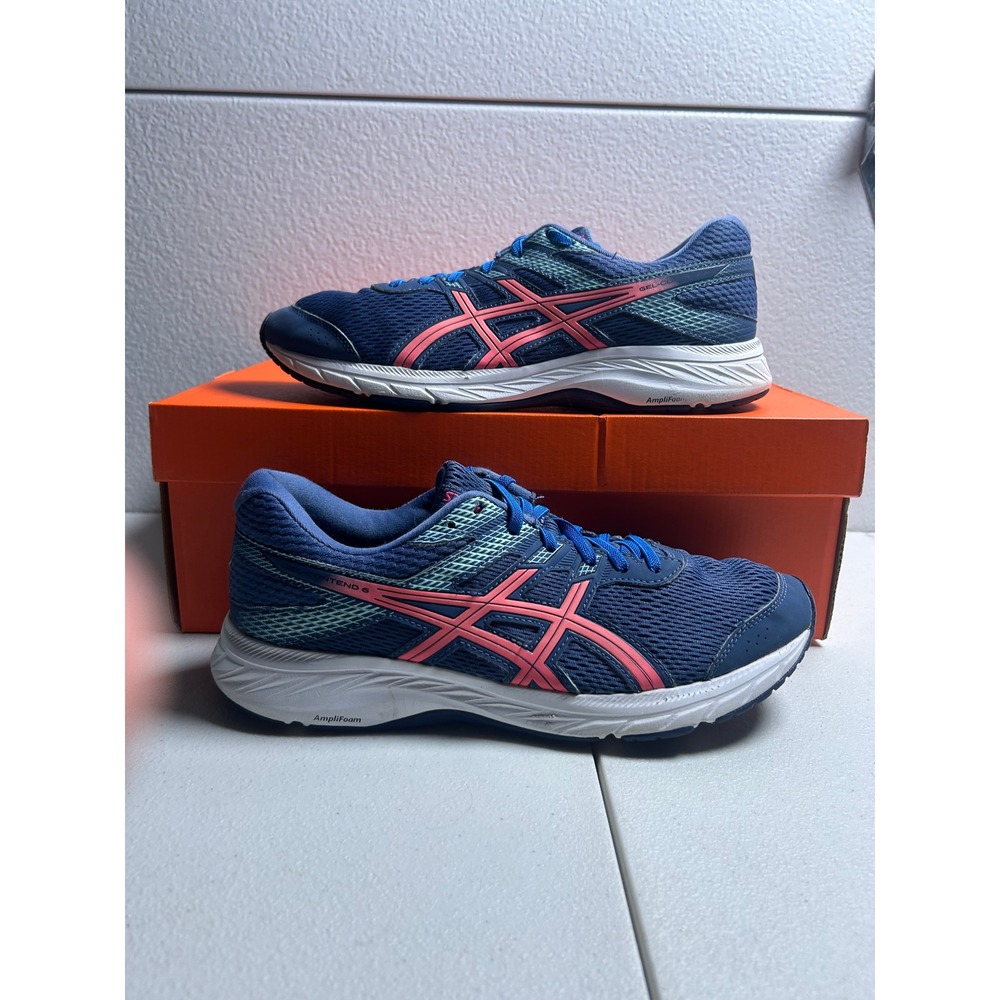 Asics Running Shoes Blue Pink Women 11 #2948